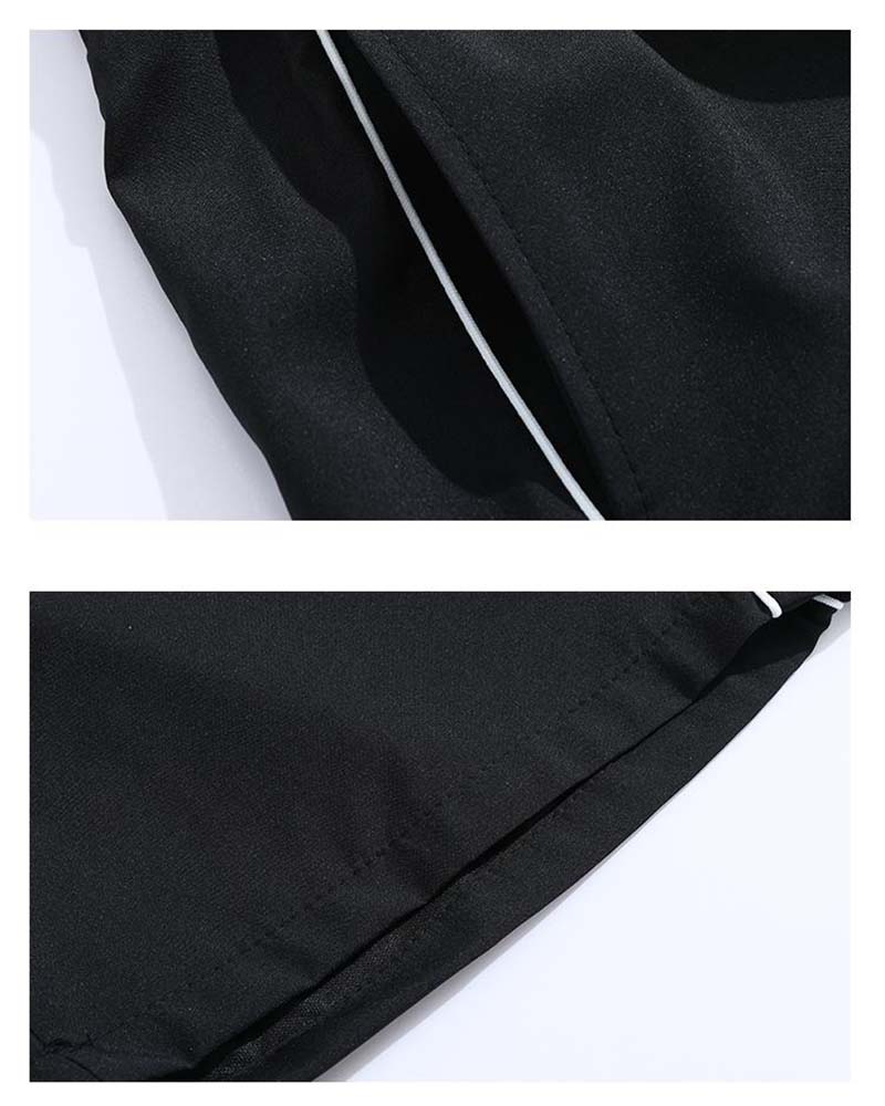 Double White Stripe Knee-Length Casual Shorts