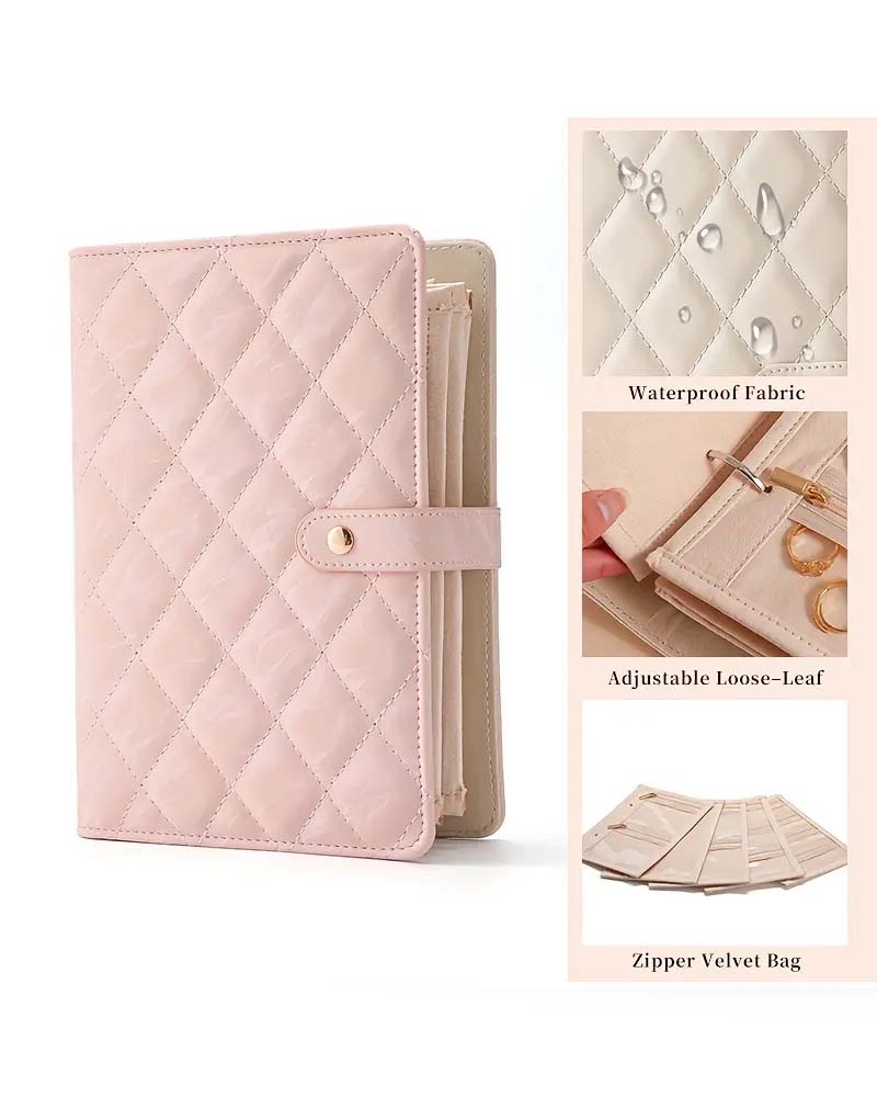 Luxury Quilted Cream Travel Organizer Easy Access Compartments Waterproof Gift For Her