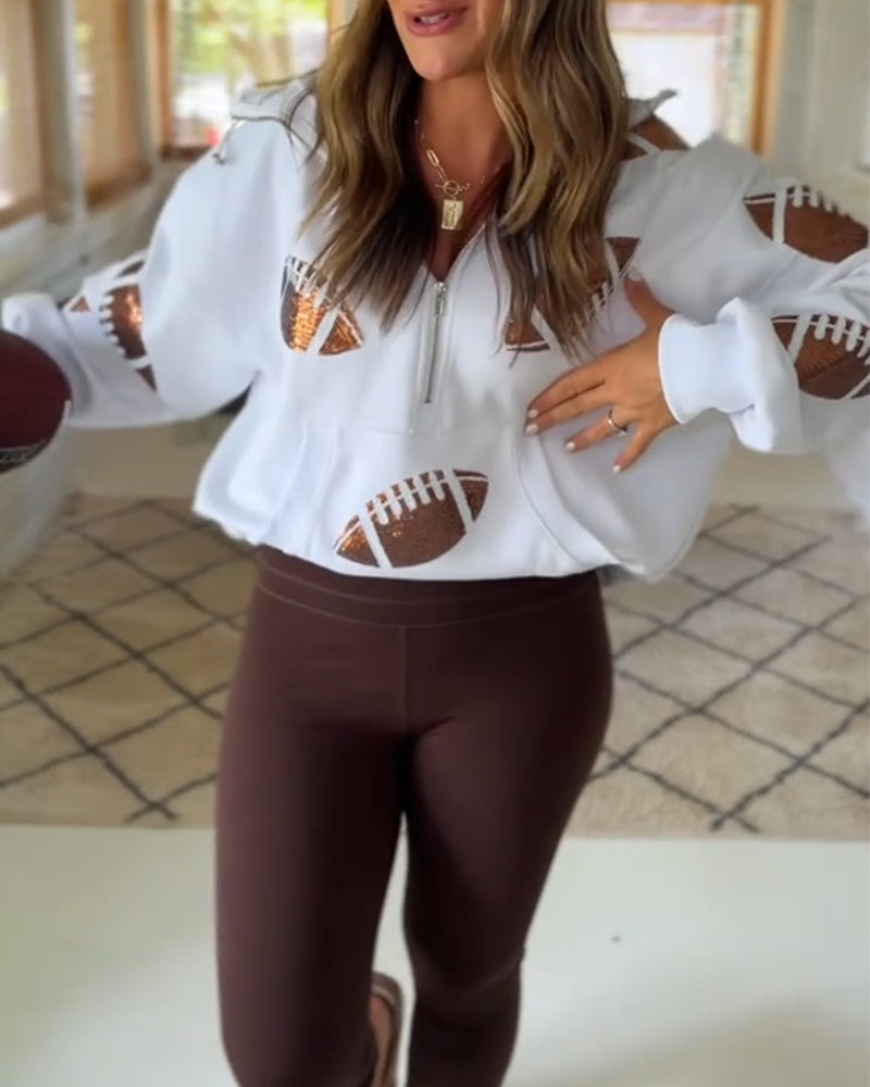 Rugby Sequin Hoodie