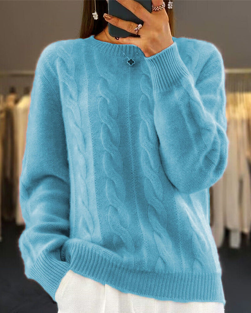 Solid color twist pullover