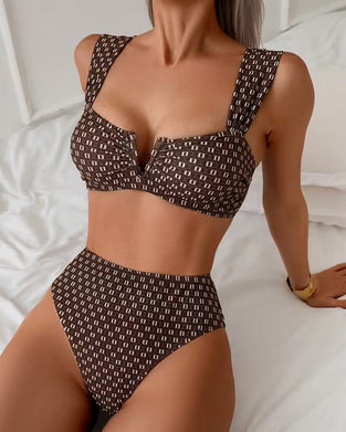 Bra-Style Two-Piece Printed Bikini