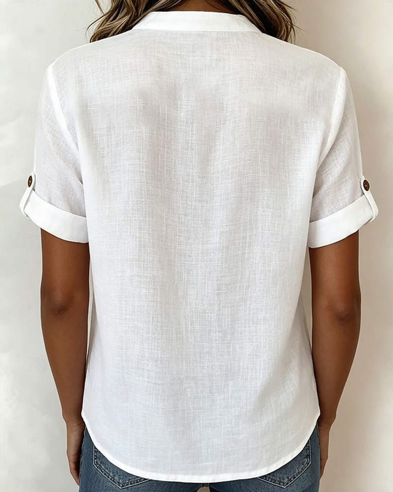 Half-Cardigan Short-Sleeved Blouse