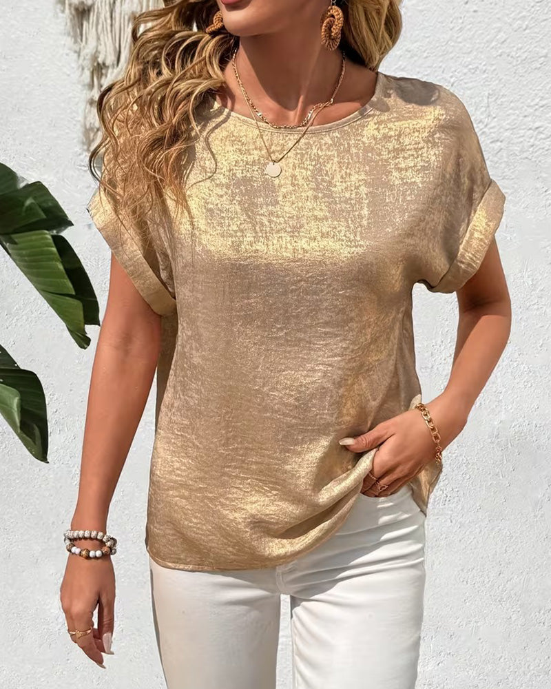 Solid Color Short-Sleeved Loose T-Shirt