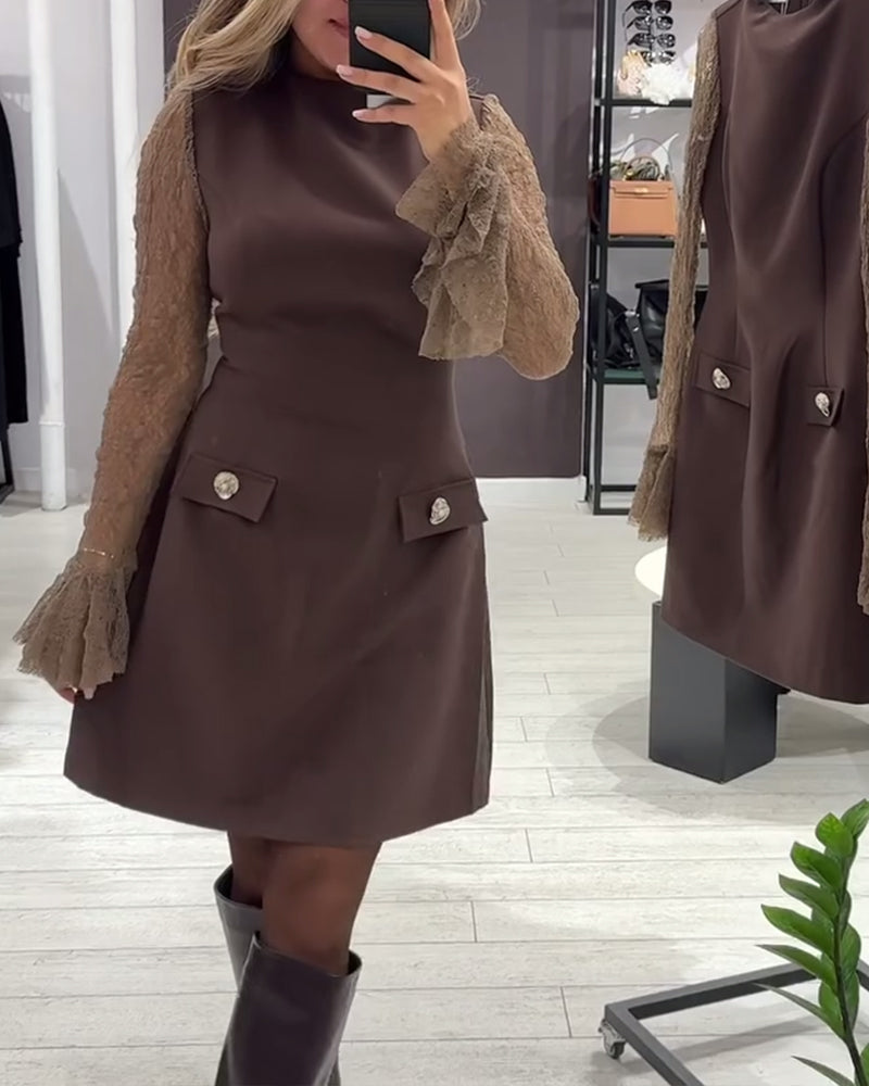 Stylish And Elegant Bell-Sleeved Dress