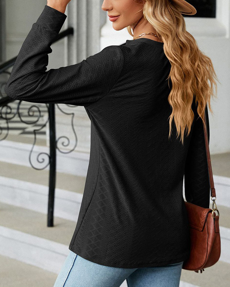 Solid color v-neck top