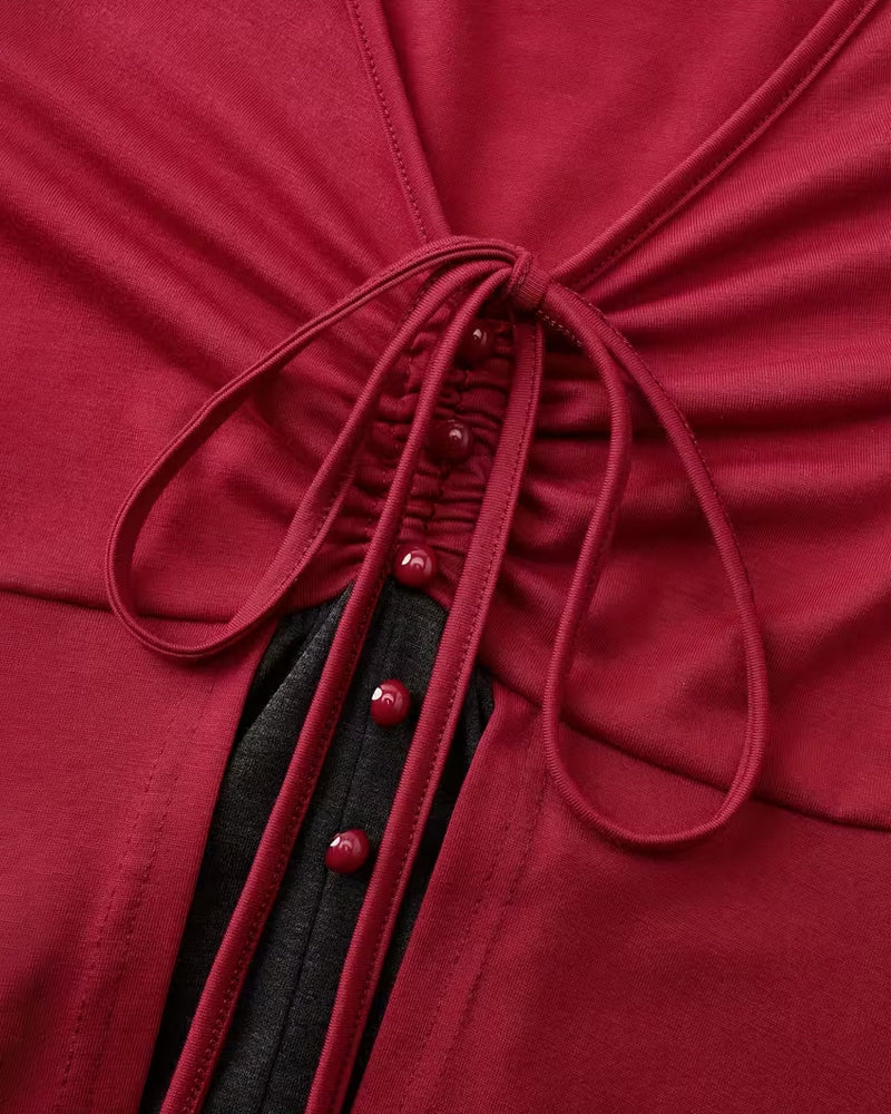 Bow-Tie Bell-Sleeve Top