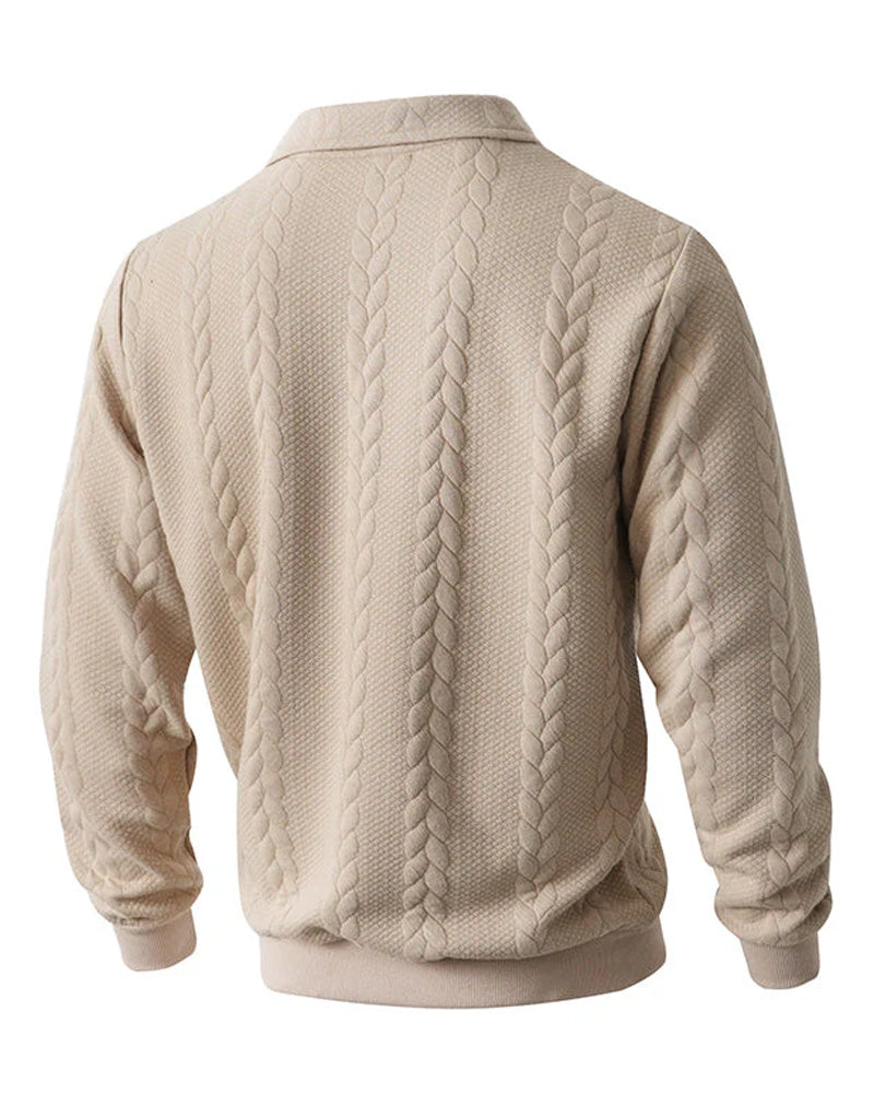 🔥Special Offers - Men's Casual Half-Zip Cable Knit Pullover