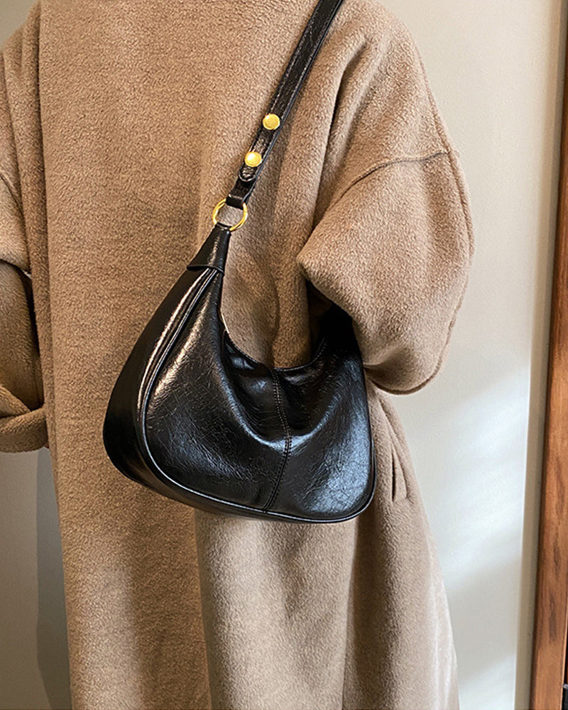 Waxed Leather Underarm Bag