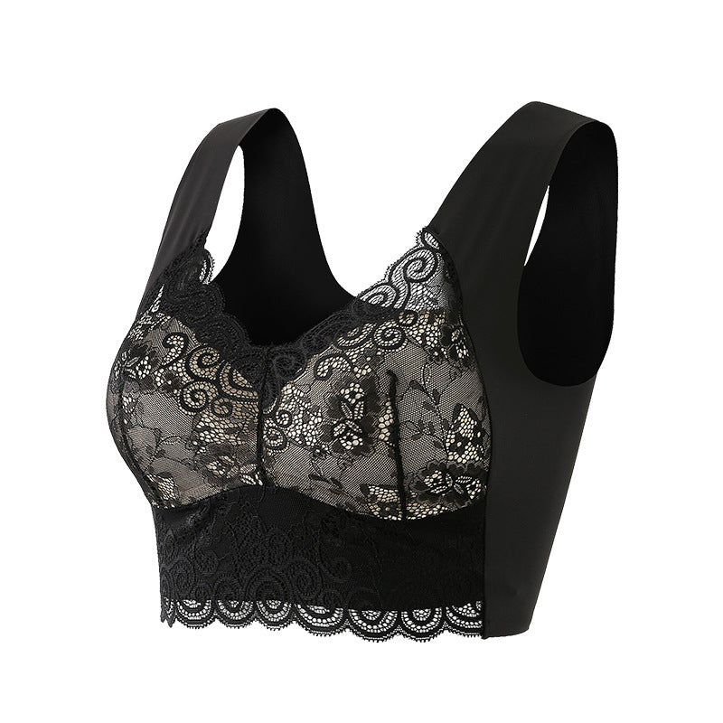Seamless Push Up Wireless Lace Bra