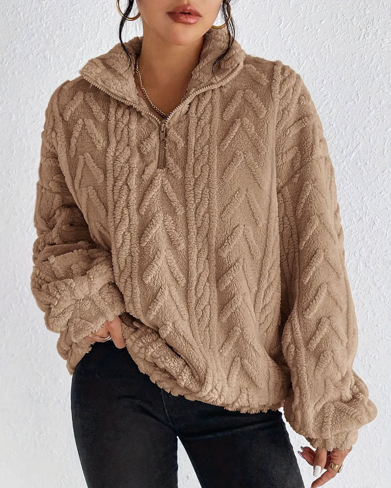 Double-Sided Fleece Half Zip Sweatshirt