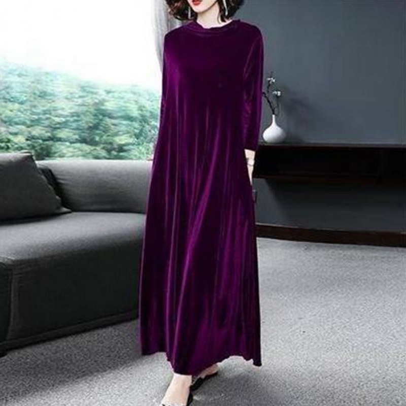 Long sleeve velvet dress