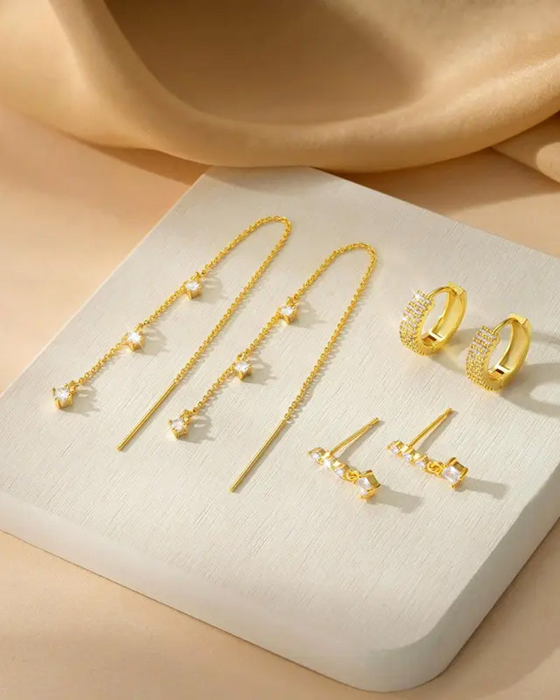 3 Layered Chain Earrings For Women