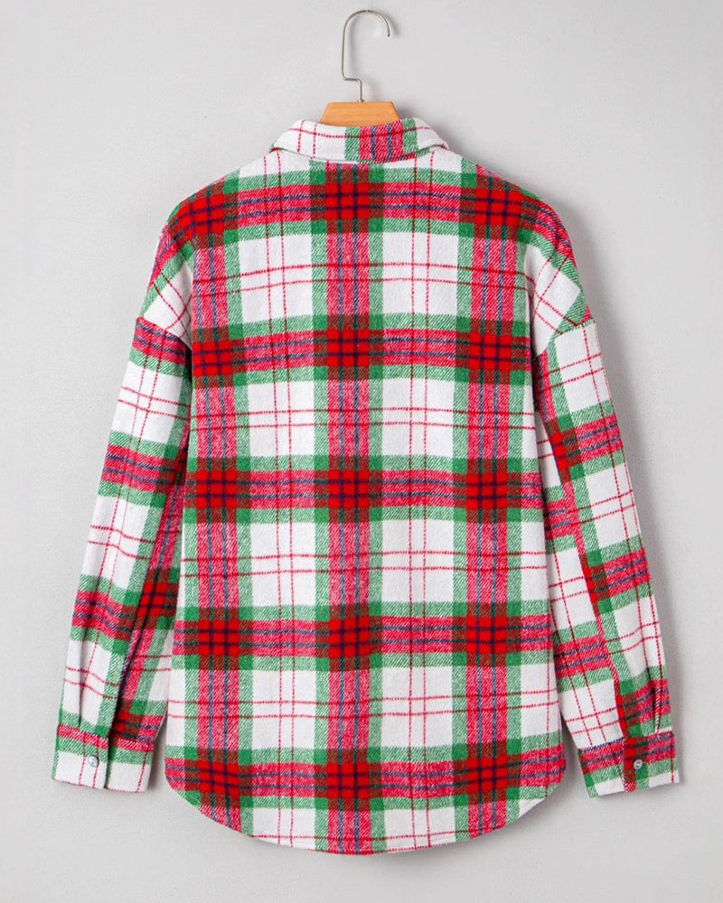 Checkered Woolen Shirt Relaxed Coat