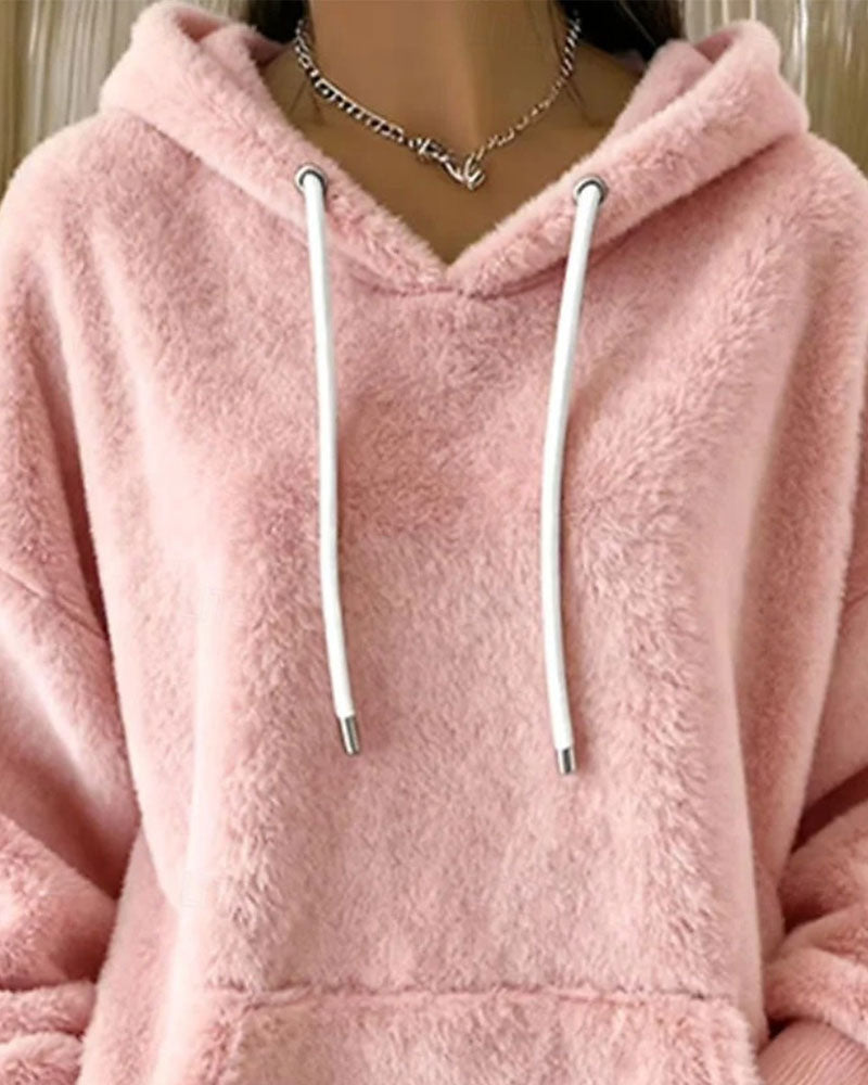 Plush Hooded Relaxed Hoodie