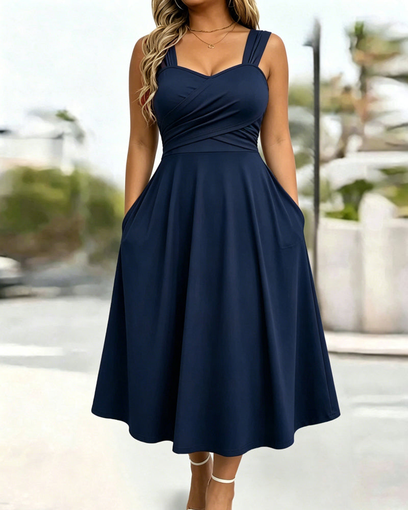 Ruched Bandeau High Waist Dress