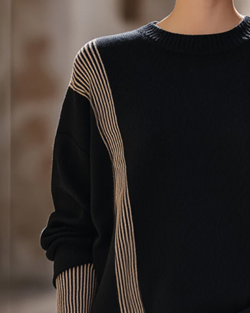 Irregular Geometric Loose Pullovers