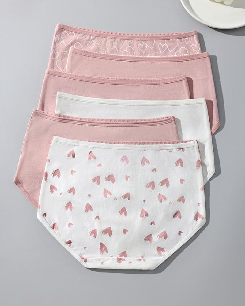 Women's Cute Love Print Soft Breathable Brief