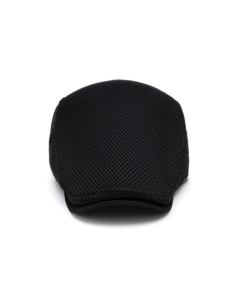 Men's Breathable Mesh Flat Cap - Adjustable Newsboy Ivy Beret Summer Hat