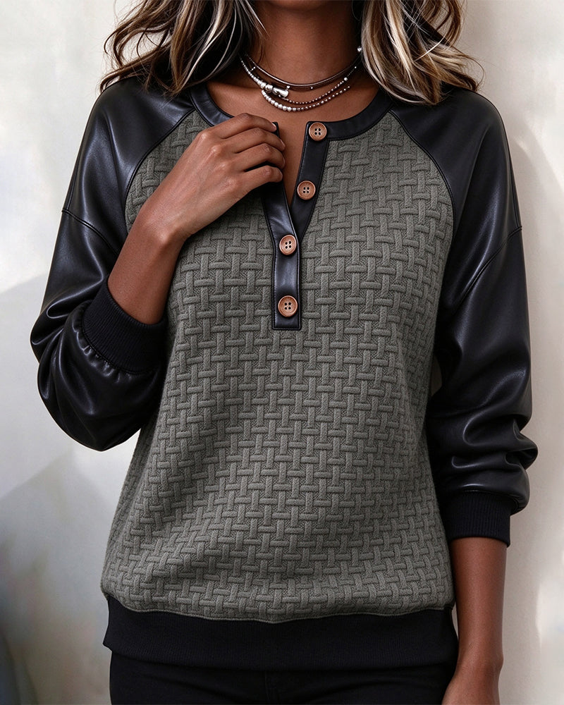 Patchwork Raglan Sleeve Top