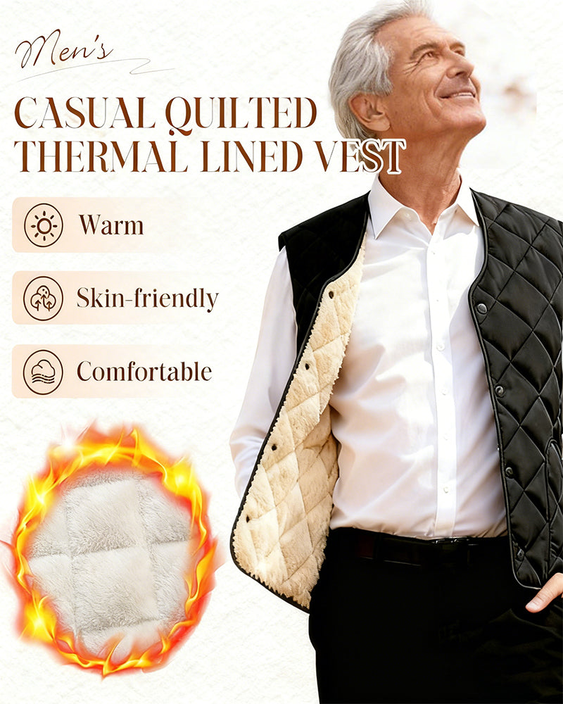 Men's Casual Quilted Thermal-Lined Vest