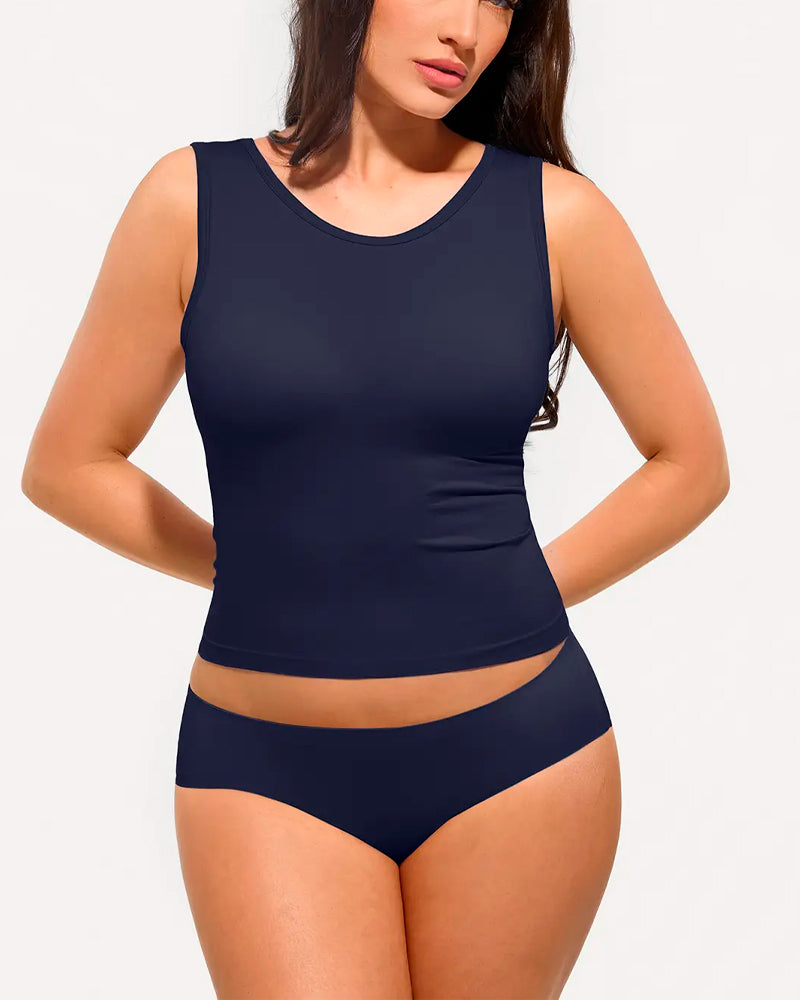 Striped Built-In Bra Tank Top