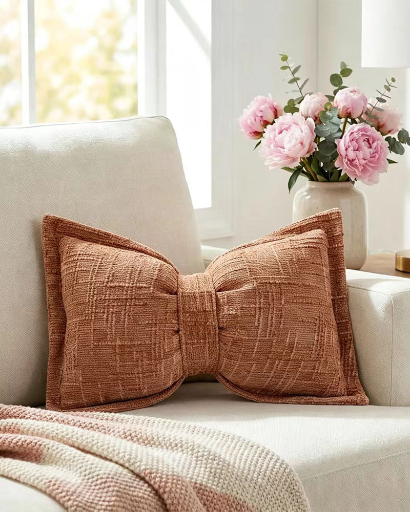 Soft Bow-Shaped Throw Pillowcase