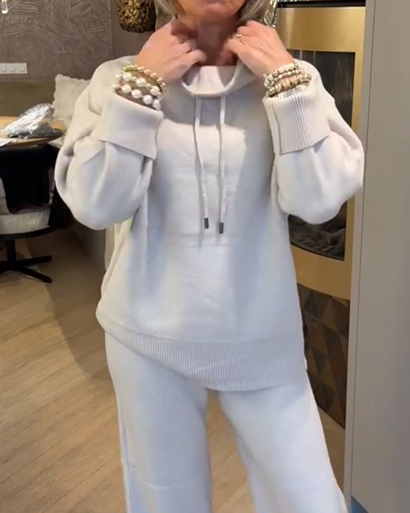 High-Neck Drawstring Fashion Pullover