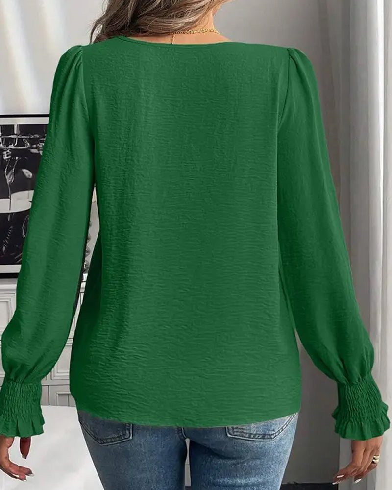 Women's Plain Casual Round Neck Top