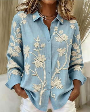 Casual Loose Embroidered Shirt