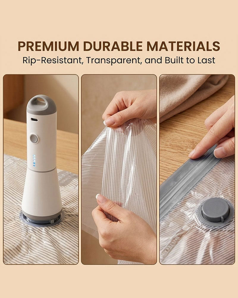 Travel Vacuum Bags with Portable Electric Pump