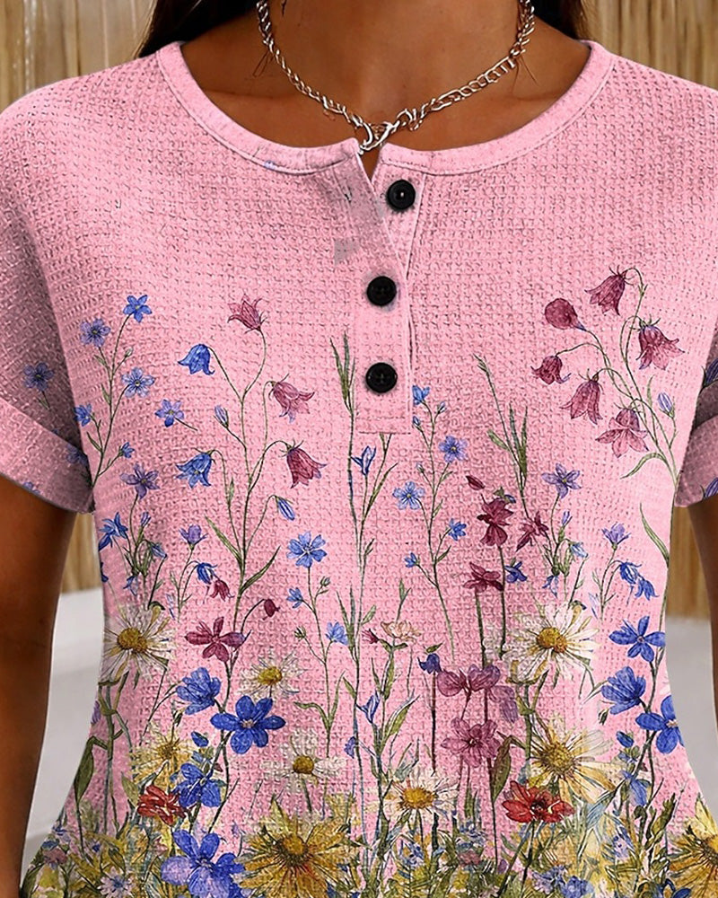 Henley Wildflower Daisy Waffle Top
