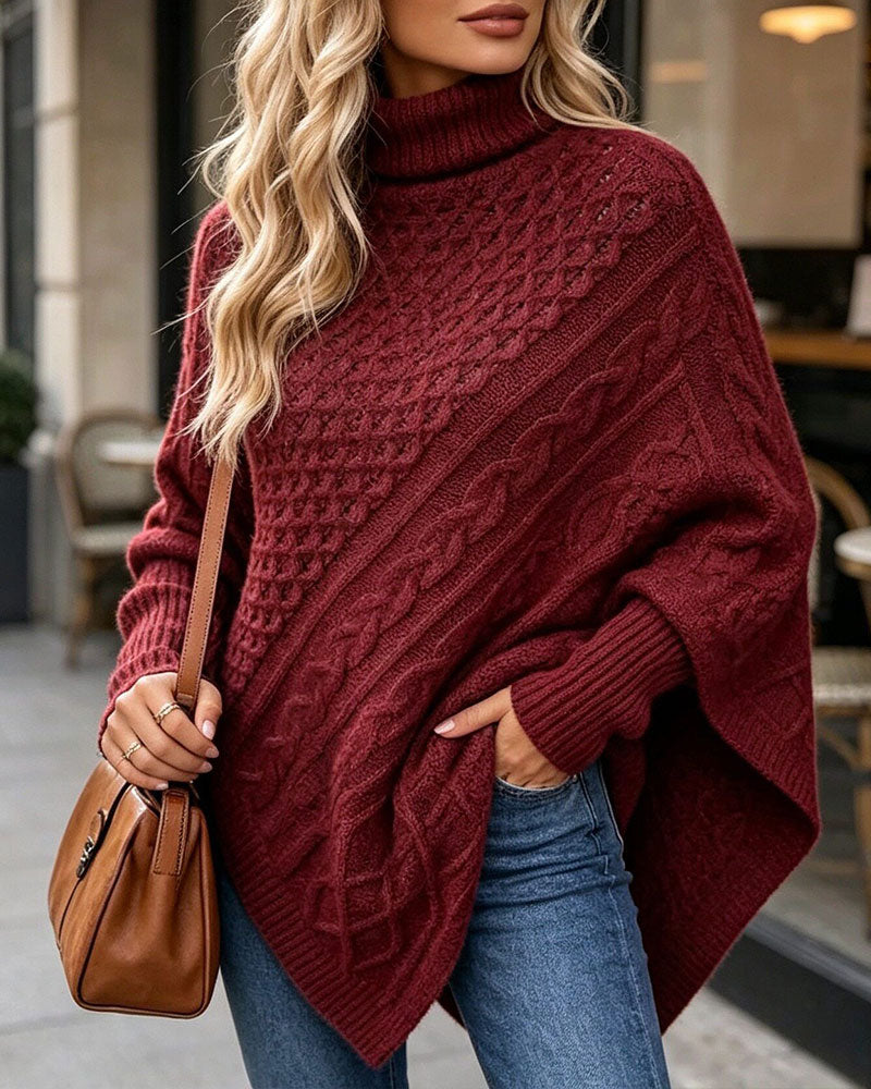 Irregular Solid Color Pullover