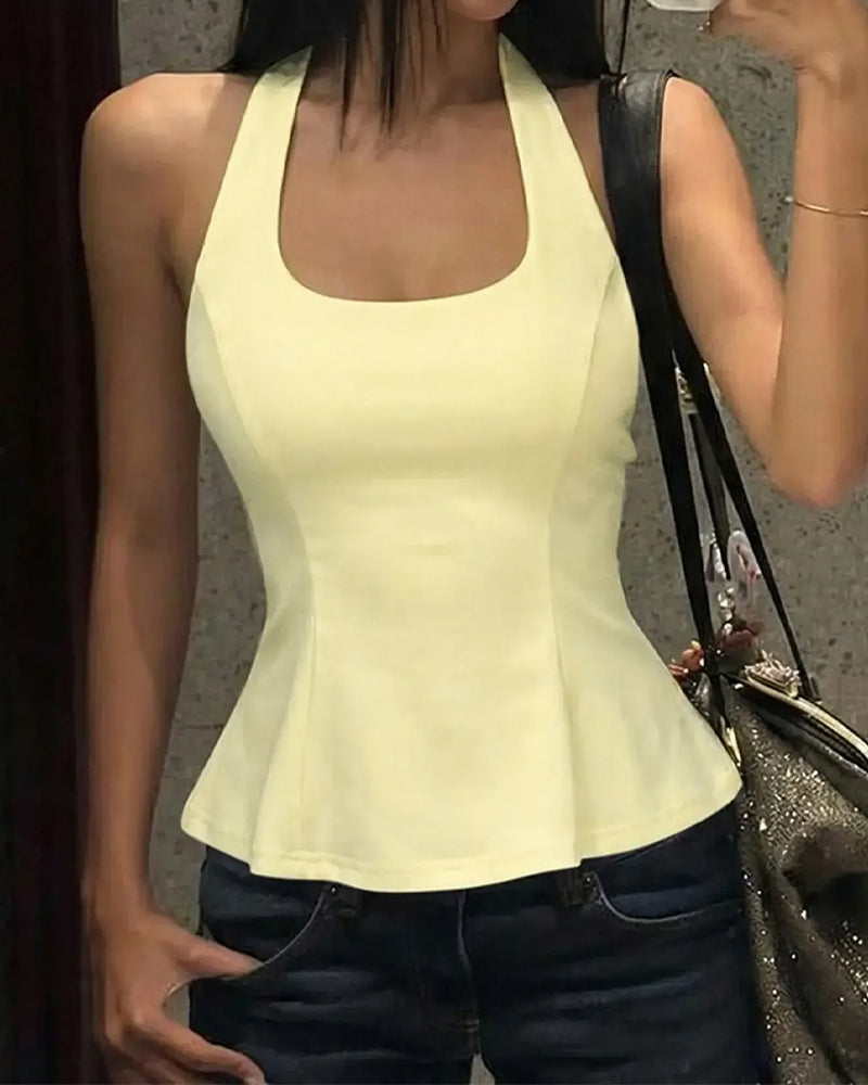 Halter Square Neck Chic Tank Tops