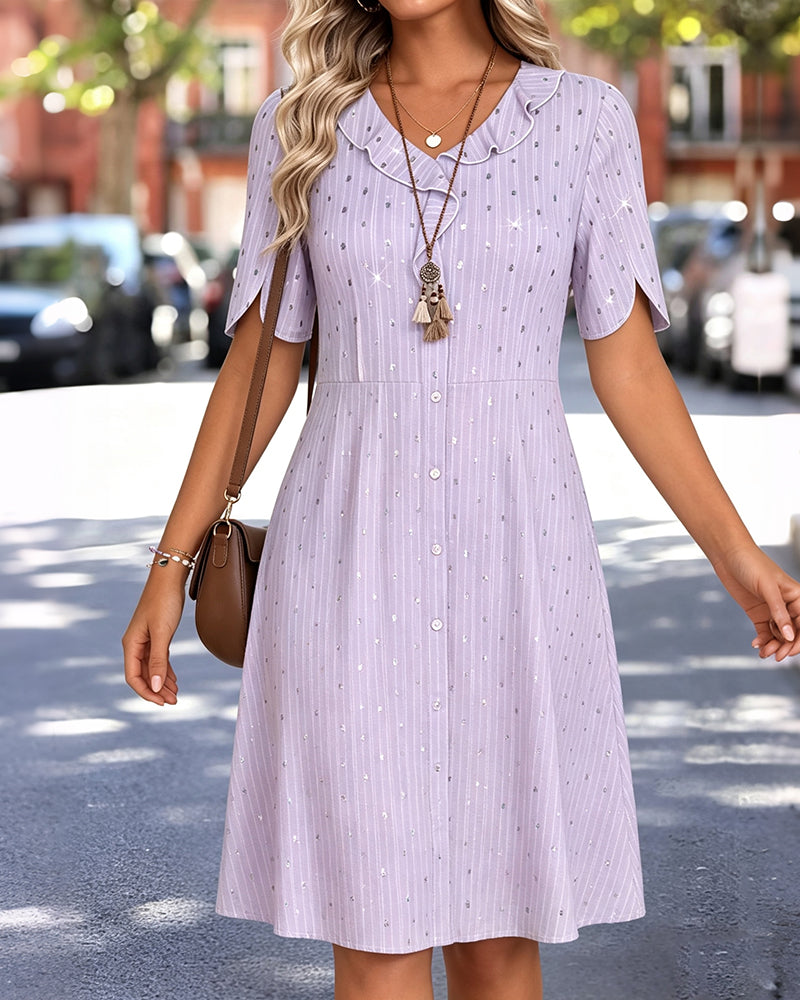 Line Ruffle A-Line Dress