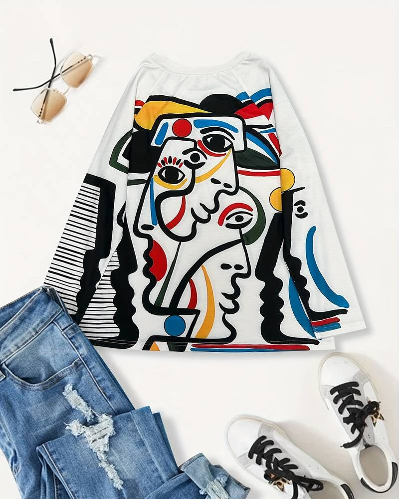 Abstract Printed Top