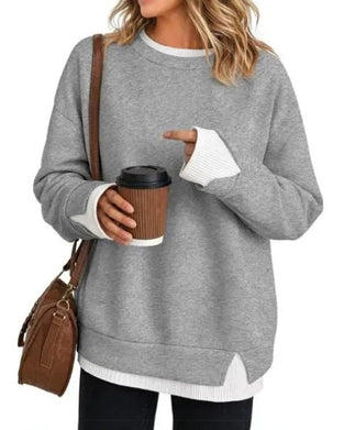 Fake Layered Loose Long Sleeve Sweatshirt