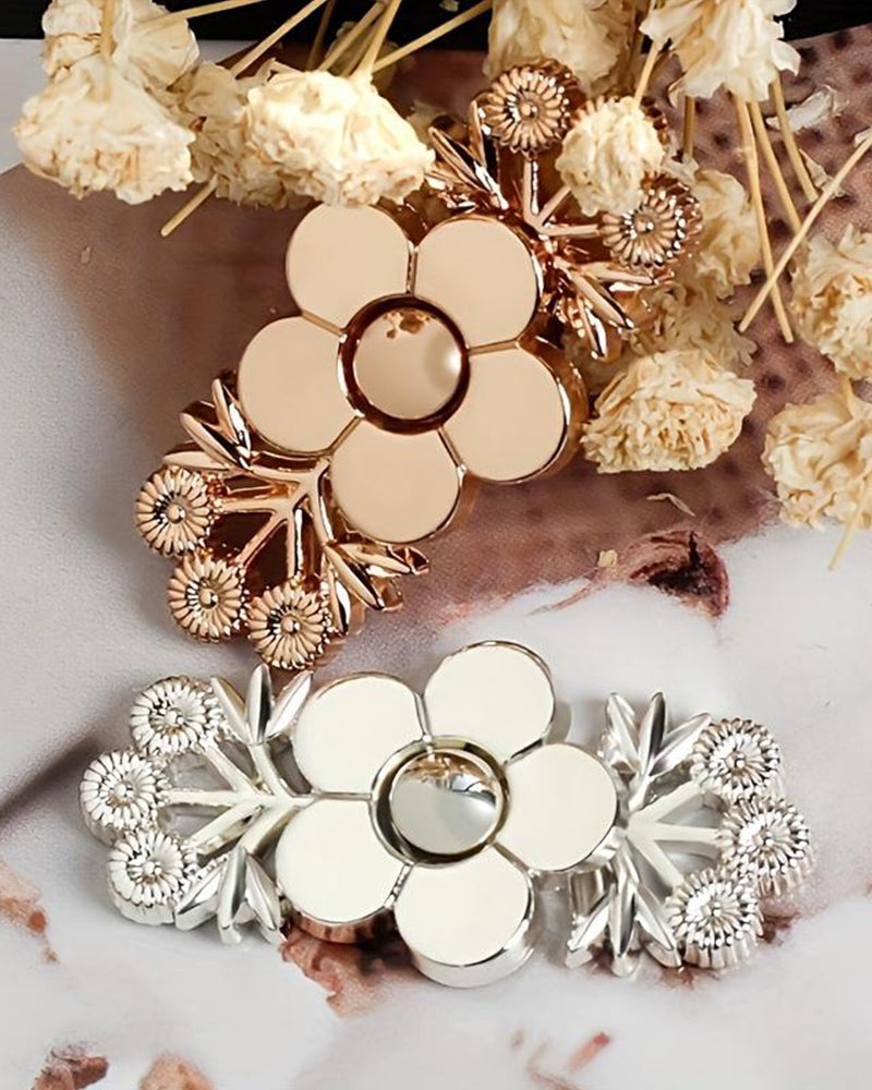 4-Piece Floral Patterned Denim Belt Tightener