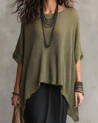 Solid Color Irregular Loose Pullover