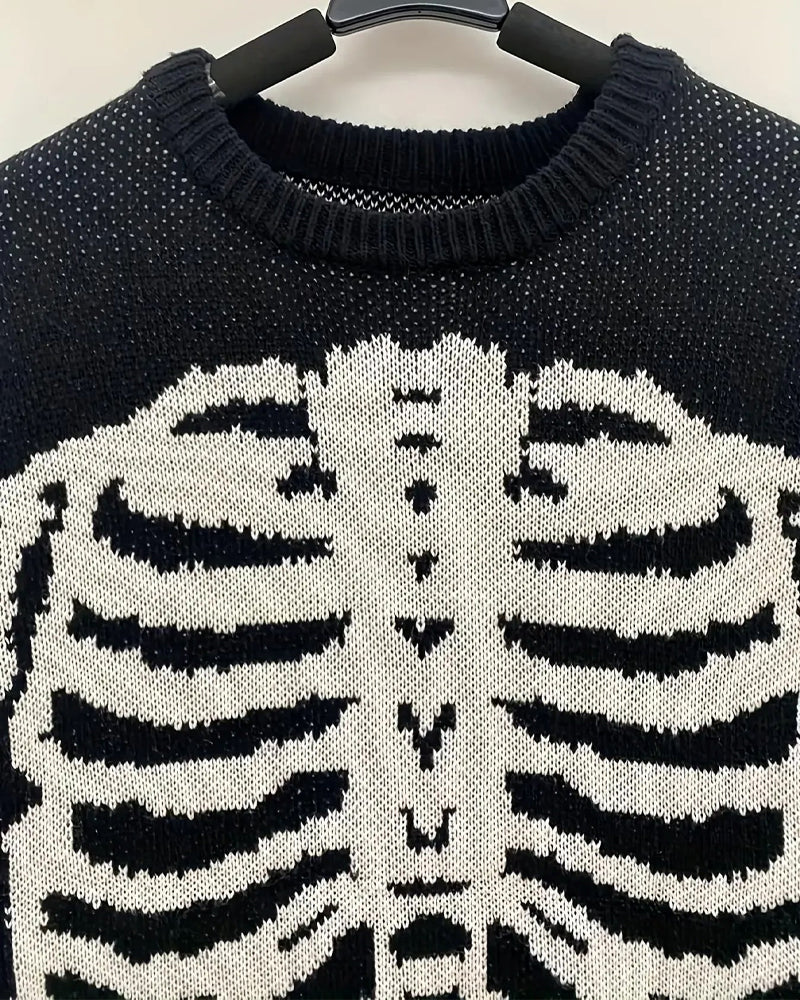 Round Neck Long Sleeve Printed Pullover