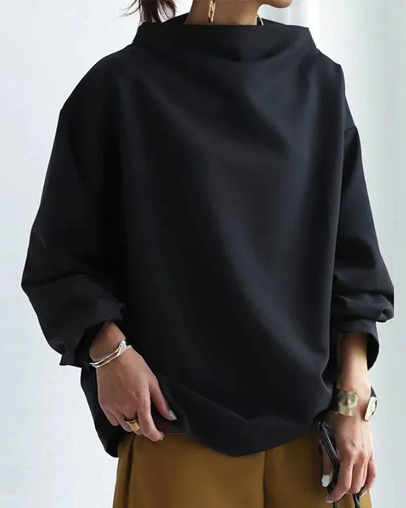Loose casual long-sleeve blouse