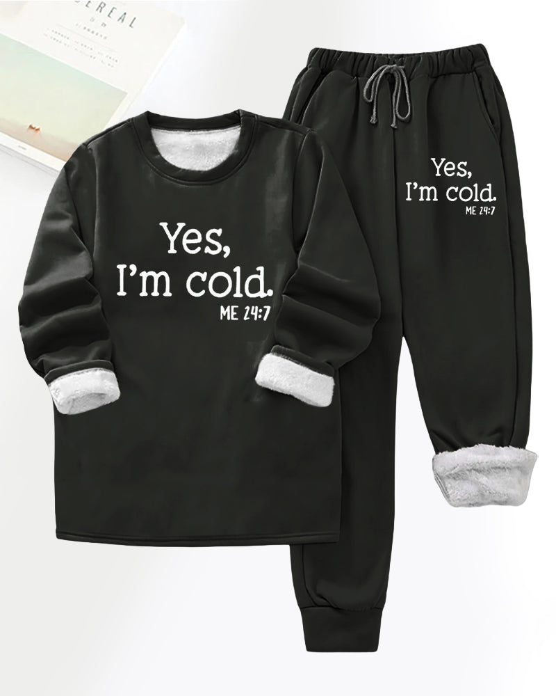 Letter printed fleece casual pants