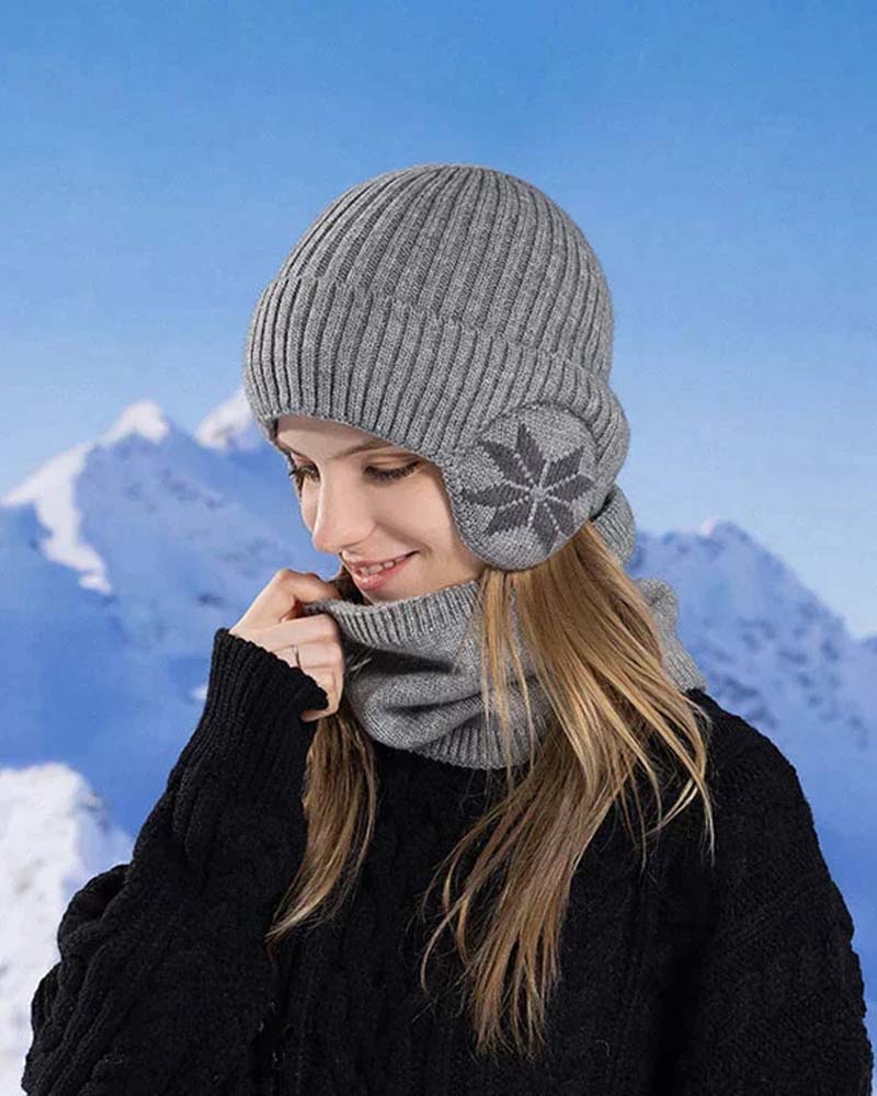 Winter beanie hat scarf sets warm knit hat