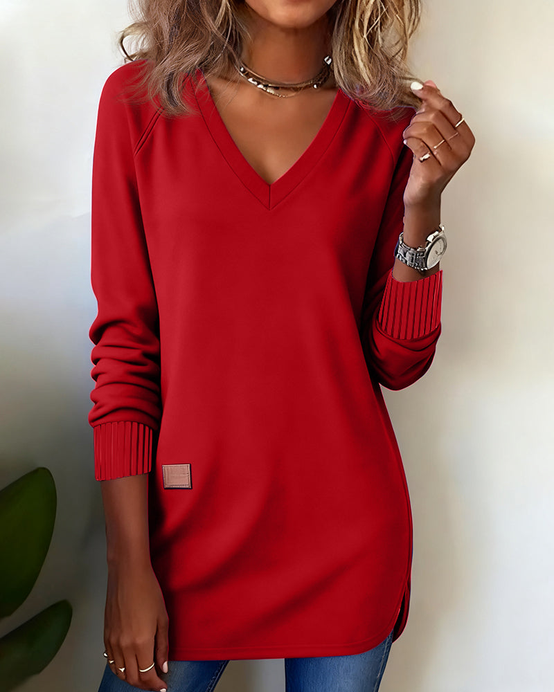 V-Neck Fashion Sweatshirt