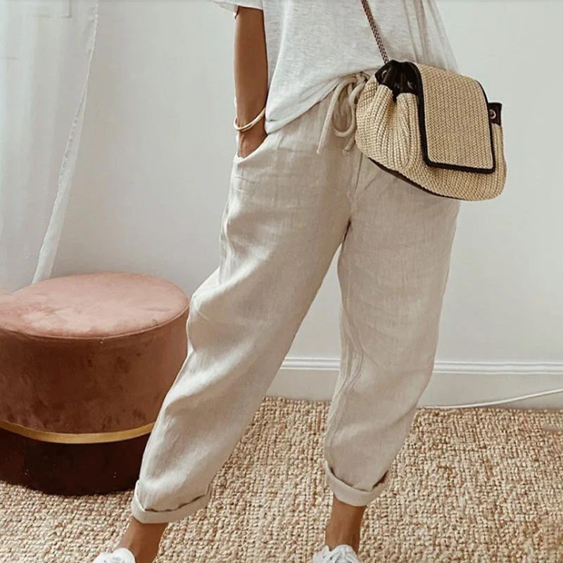 Aumora Pure Cotton Solid Color Pants