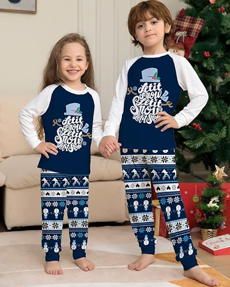 Christmas printed casual family Pajama Sets