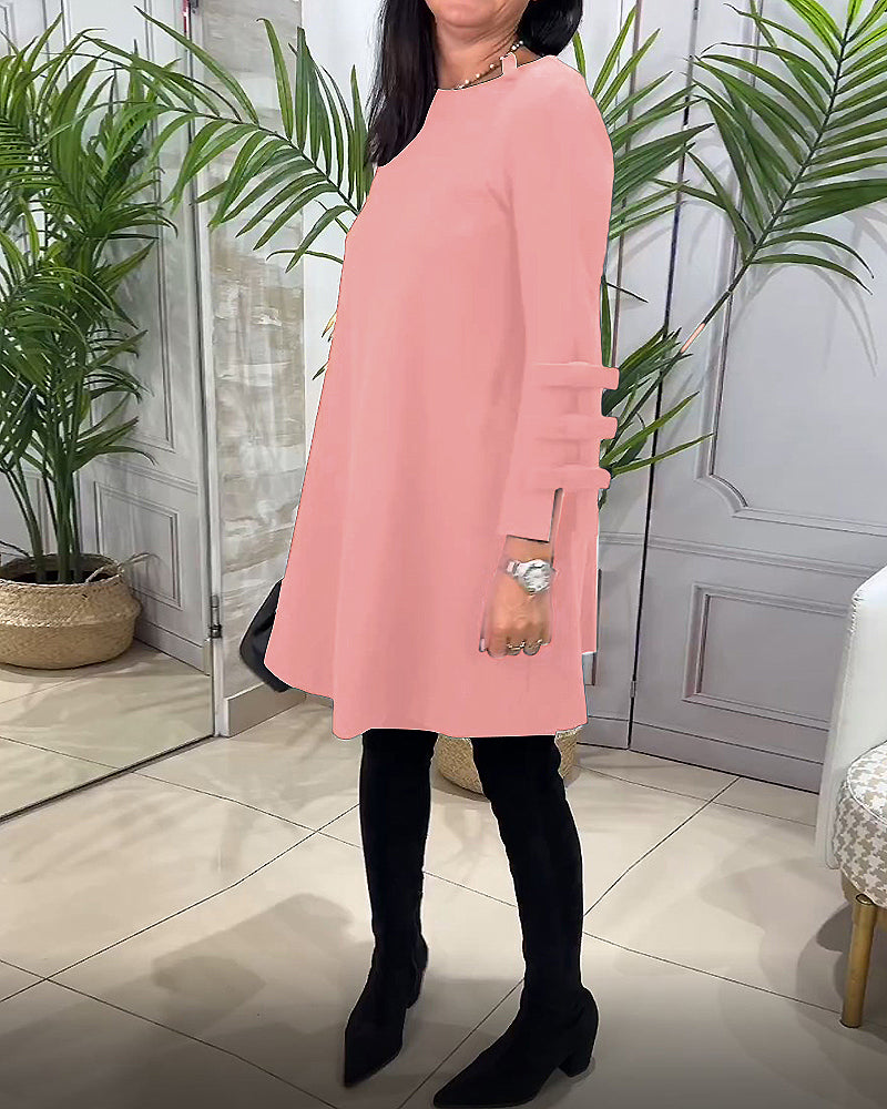 Casual Long Sleeve Knee Length Dress