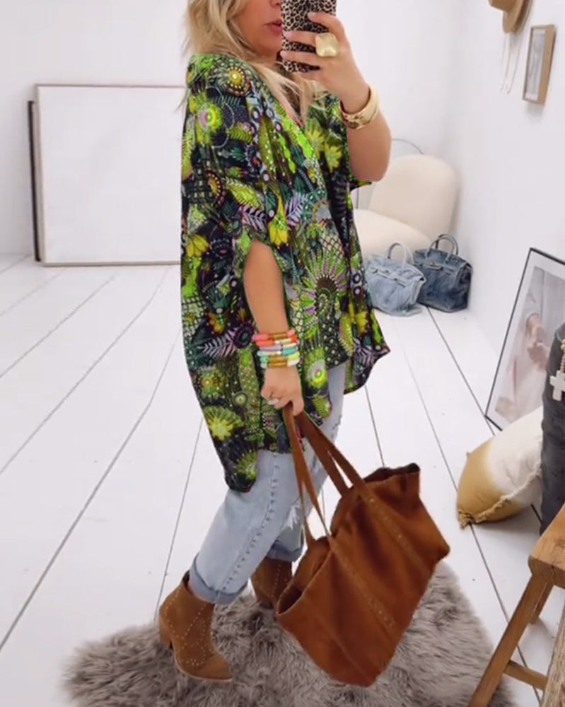 Loose Fashion Printed Blouse