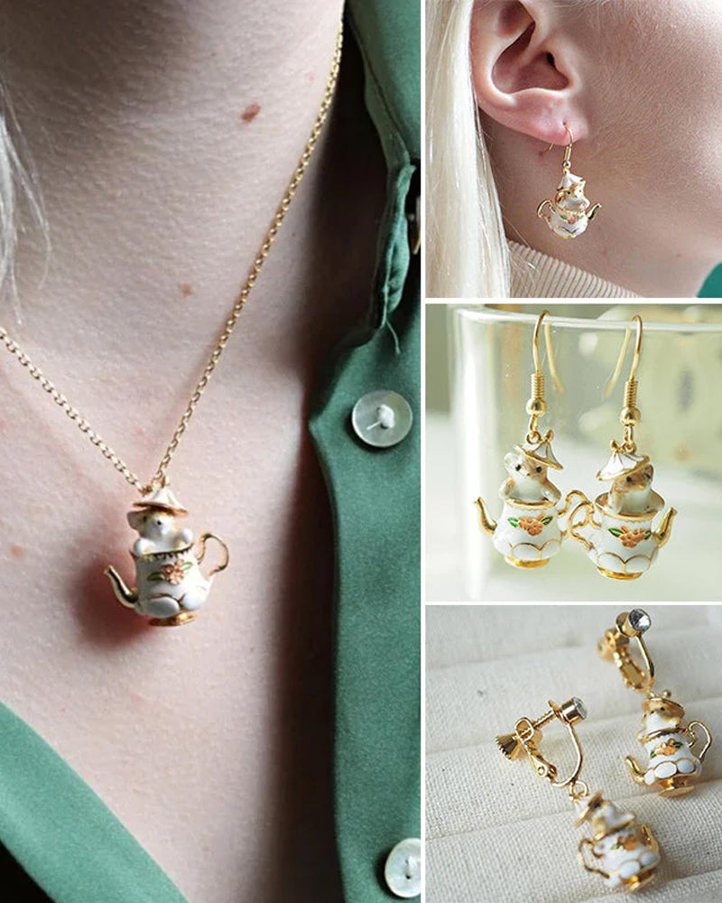 Mouse in my teapot jewelry set