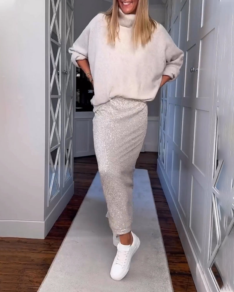 Solid color simple skirt