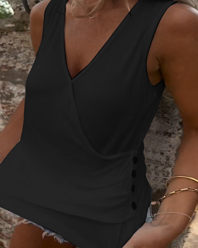 Aumora Buttoned and Sleeveless Versatile Vest